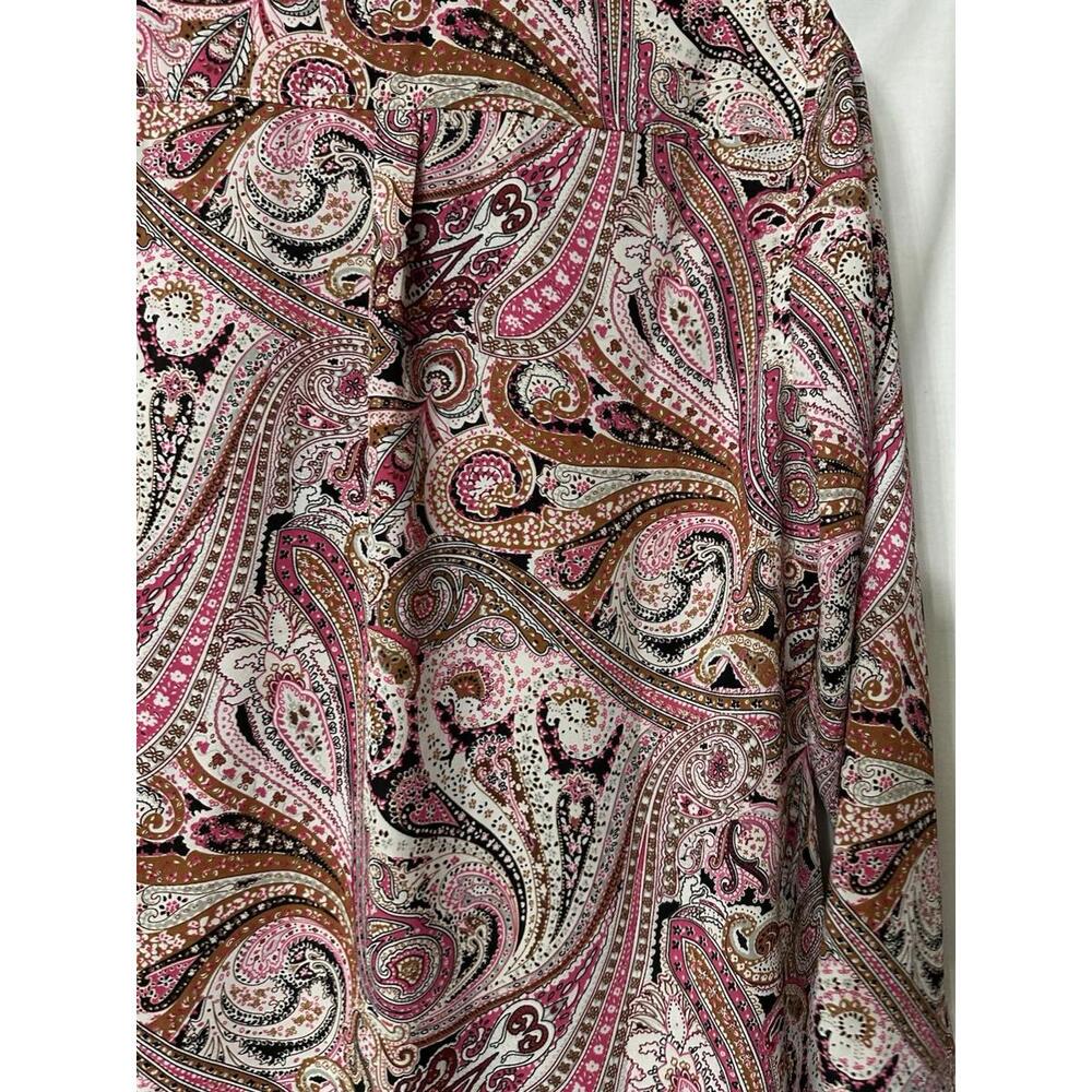 NWT Talbots Womens Long Sleeve Paisley Button Front Shirt Top Blouse M Petite - Picture 13 of 14